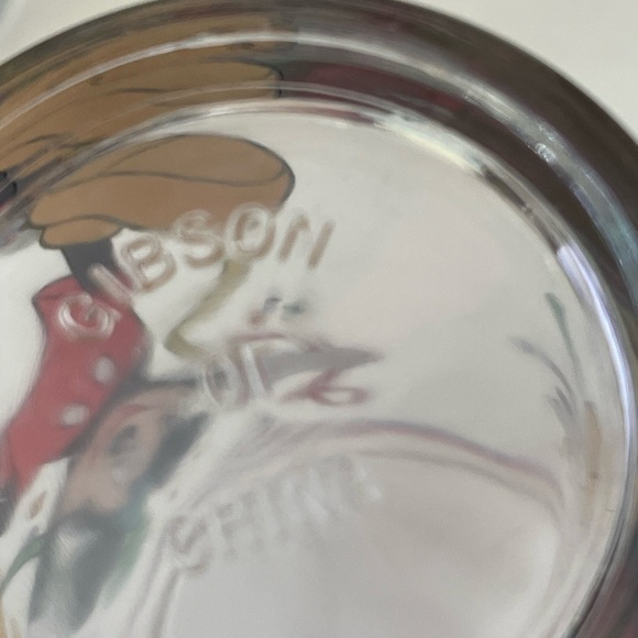 Disney Minnie and Mickey set of two Glasses 6 inch Marked Gibson Tumblers  8 oz - Picture 3 of 5